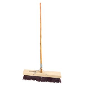 academy brushware wooden handle platform broom 460mm