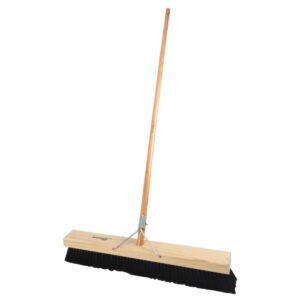 academy brushware wooden handle platform broom 460mm